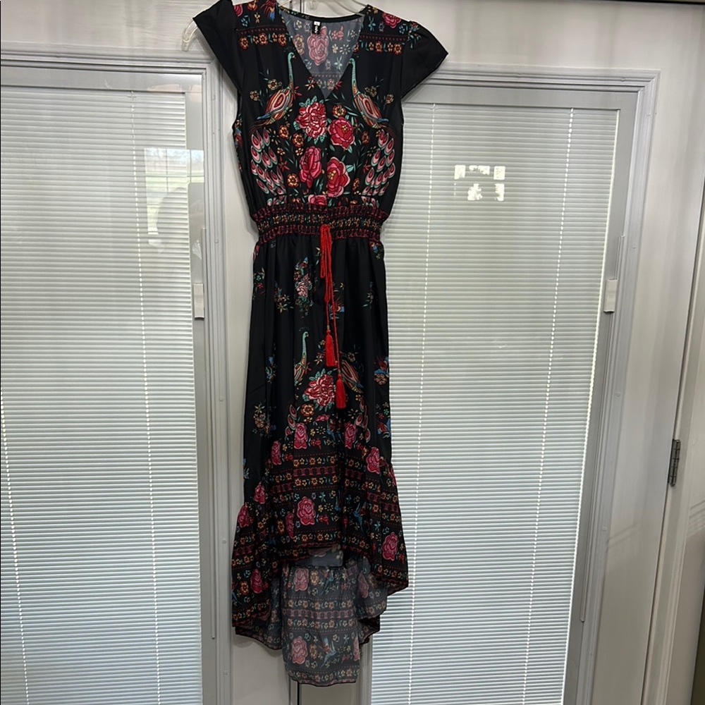 Floral Black Dress